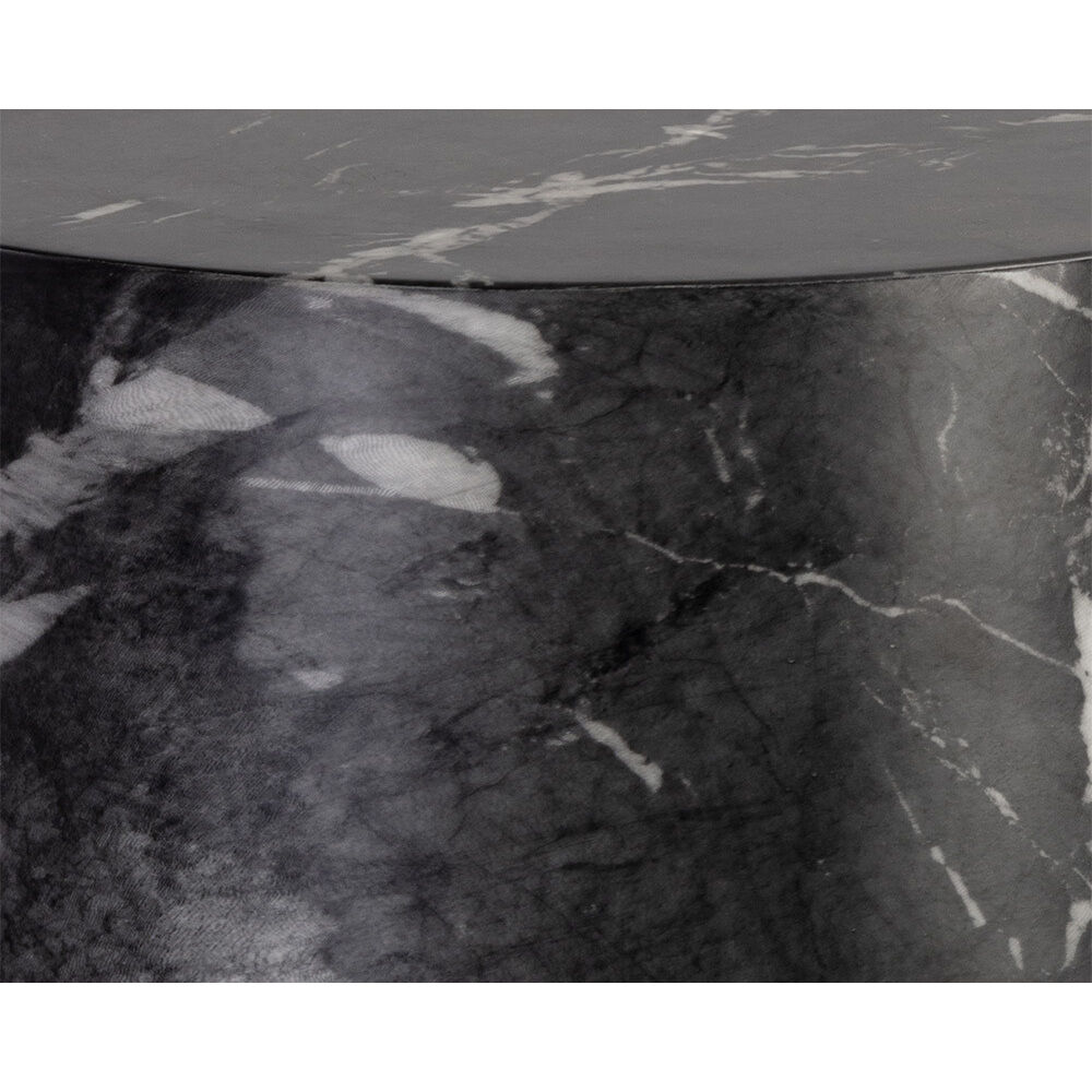 Aries 16 X 15 inch Marble Look / Black Outdoor End Table